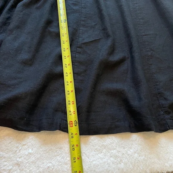 Old Navy Dress Women's XXL Babydoll Linen Blend Sleeveless Midi Pockets Black - Picture 14 of 14